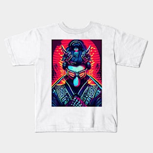 psychedelic samurai Kids T-Shirt